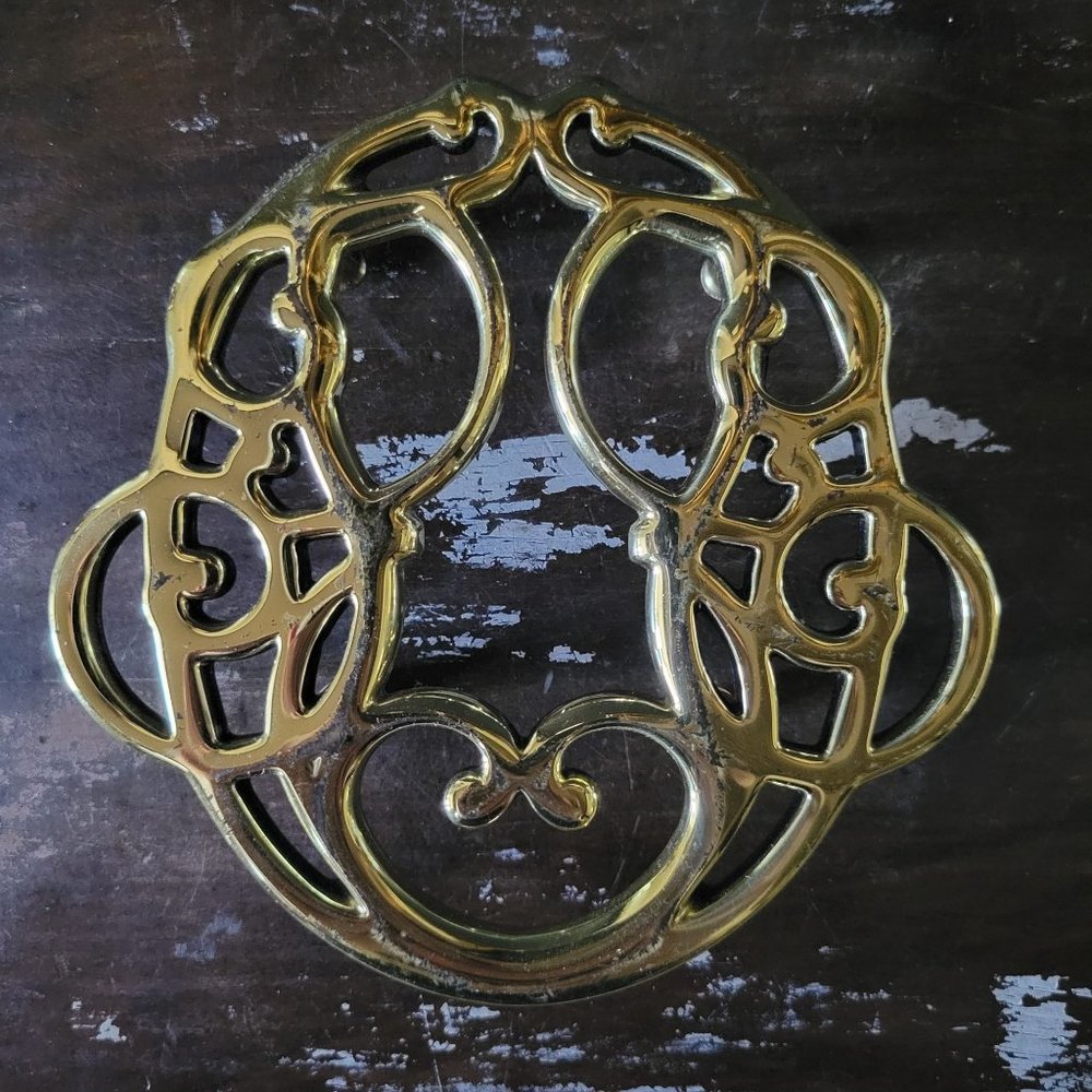 Vintage Baldwin Polished Brass "Oglethorpe" Trivet American Museum Collection